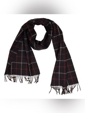 Unisex Black Plaid Cashmink Scarf
